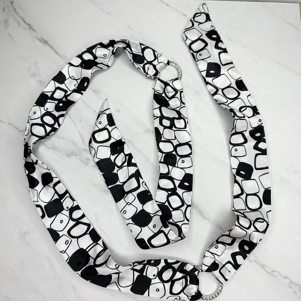 Rhinestone Hoop Scarf Tie Belt Size Small S Medium M Womens